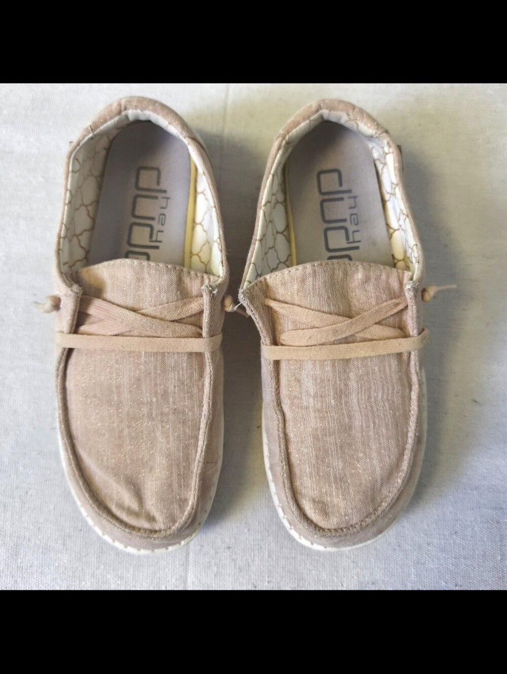 Hey Dude Wendy Sparkling Rose Gold Slip On Shoes Women's Size 7